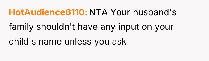 HotAudience6110 NTA Your husband's family shouldn't have any input on...