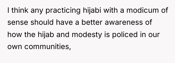 I think any practicing hijabi with a modicum of sense...