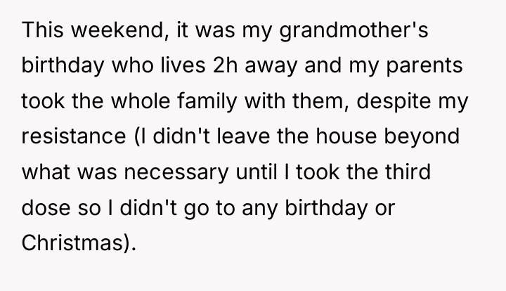 This weekend, it was my grandmother's birthday who lives 2h...
