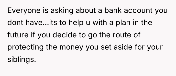 Everyone is asking about a bank account you dont have...its...