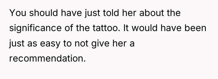 You should have just told her about the significance of...