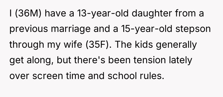 I (36M) have a 13-year-old daughter from a previous marriage...