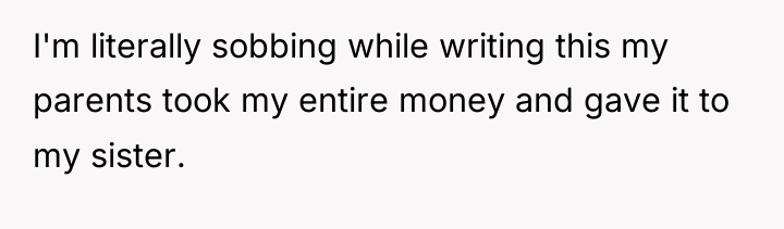 I'm literally sobbing while writing this my parents took my...