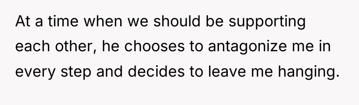 At a time when we should be supporting each other,...