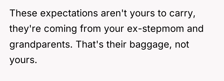 These expectations aren't yours to carry, they're coming from your...
