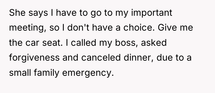 She says I have to go to my important meeting,...