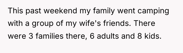 This past weekend my family went camping with a group...