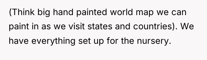 (Think big hand painted world map we can paint in...