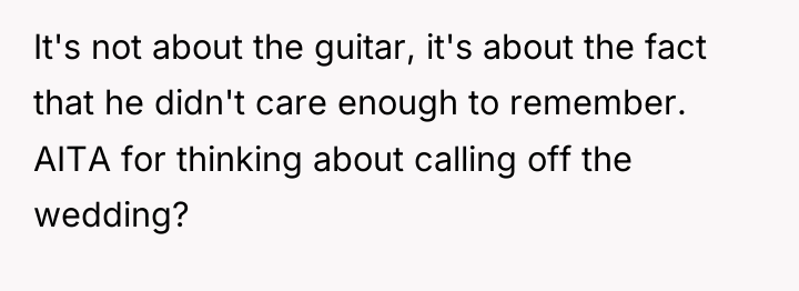 It's not about the guitar, it's about the fact that...