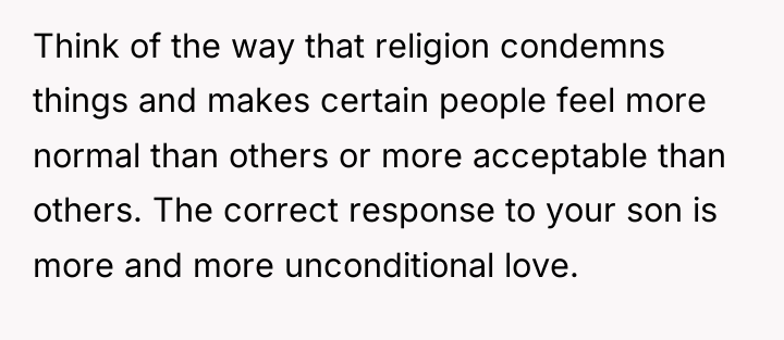 Think of the way that religion condemns things and makes...