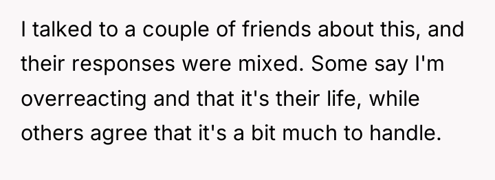 I talked to a couple of friends about this, and...