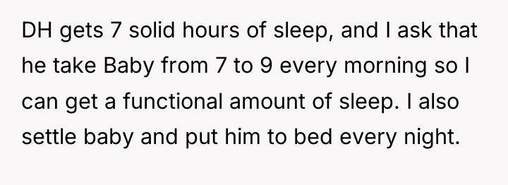 DH gets 7 solid hours of sleep, and I ask...