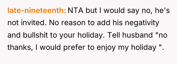 late-nineteenth NTA but I would say no, he's not invited....
