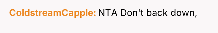 ColdstreamCapple NTA Don't back down,