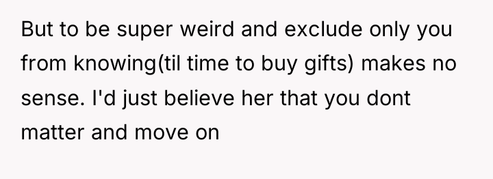 But to be super weird and exclude only you from...