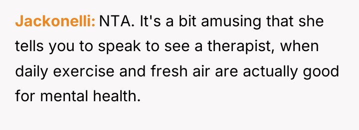 Jackonelli NTA. It's a bit amusing that she tells you...