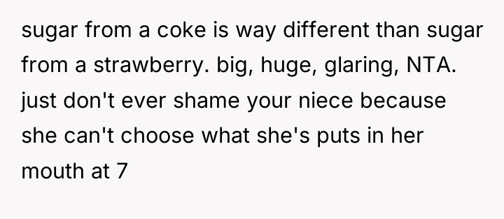 sugar from a coke is way different than sugar from...