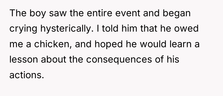 The boy saw the entire event and began crying hysterically....