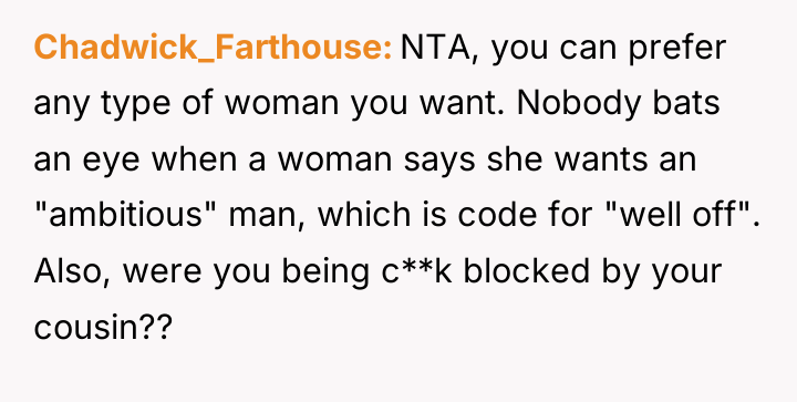 Chadwick_Farthouse NTA, you can prefer any type of woman you...