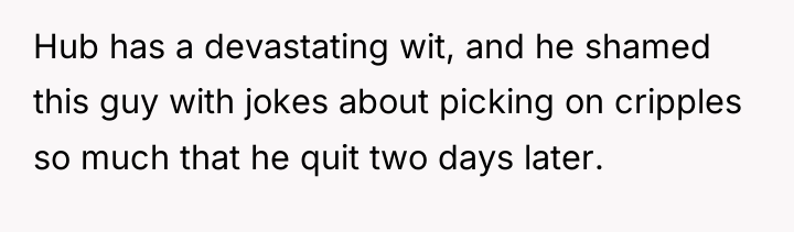 Hub has a devastating wit, and he shamed this guy...