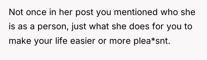 Not once in her post you mentioned who she is...