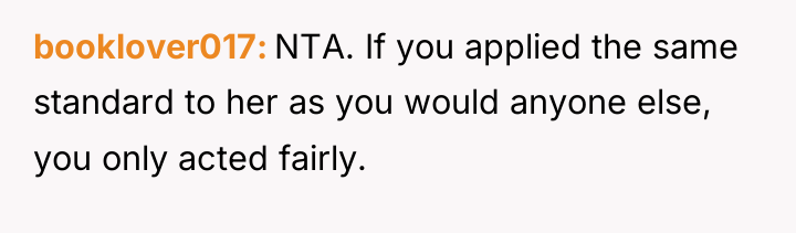 booklover017 NTA. If you applied the same standard to her...