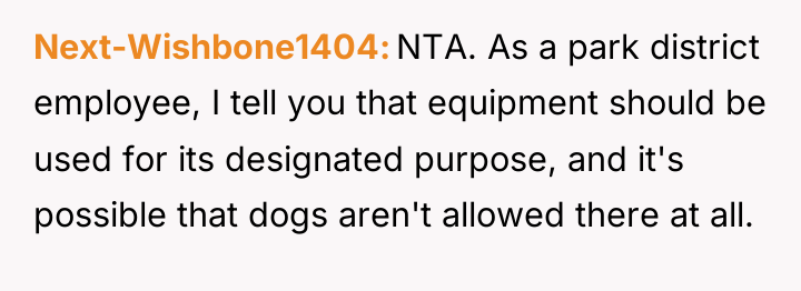 Next-Wishbone1404 NTA. As a park district employee, I tell you...