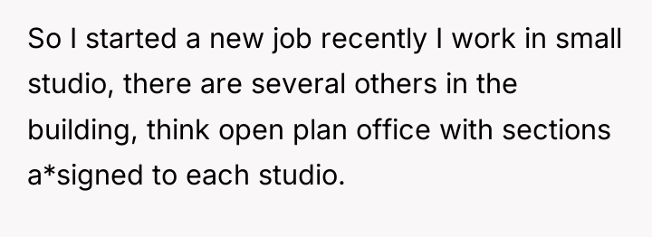 So I started a new job recently I work in...