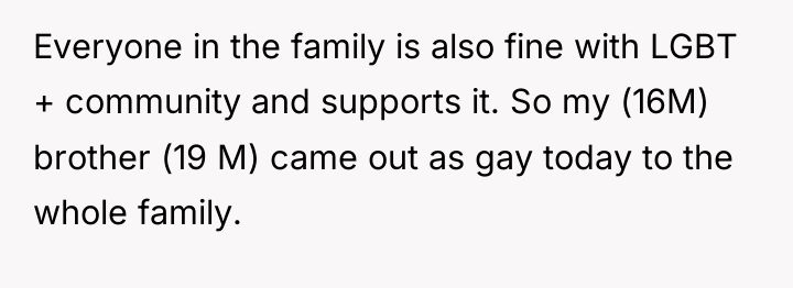 Everyone in the family is also fine with LGBT +...