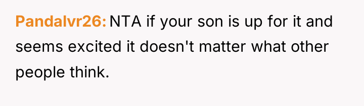 Pandalvr26 NTA if your son is up for it and...