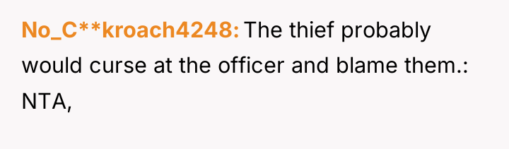No_C**kroach4248 The thief probably would curse at the officer and...