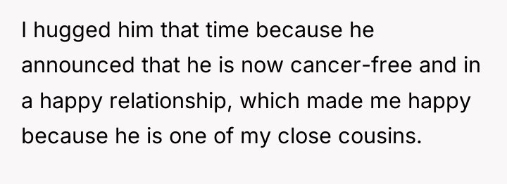 I hugged him that time because he announced that he...