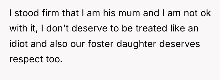 I stood firm that I am his mum and I...