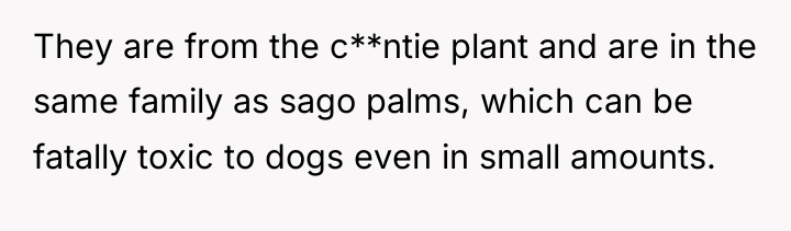 They are from the c**ntie plant and are in the...
