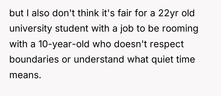 but I also don't think it's fair for a 22yr...