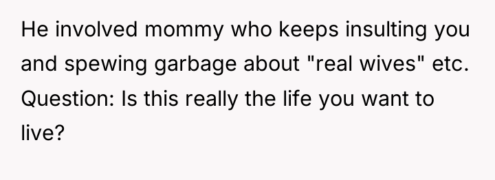 He involved mommy who keeps insulting you and spewing garbage...