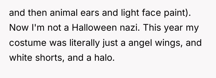 and then animal ears and light face paint). Now I'm...