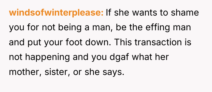 windsofwinterplease If she wants to shame you for not being...