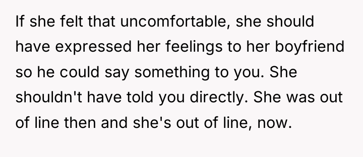 If she felt that uncomfortable, she should have expressed her...