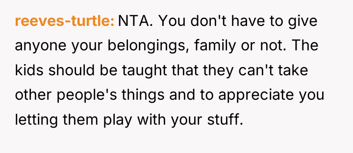 reeves-turtle NTA. You don't have to give anyone your belongings,...