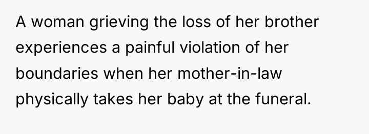 A woman grieving the loss of her brother experiences a...