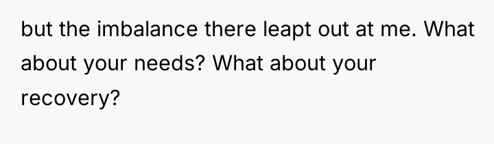 but the imbalance there leapt out at me. What about...
