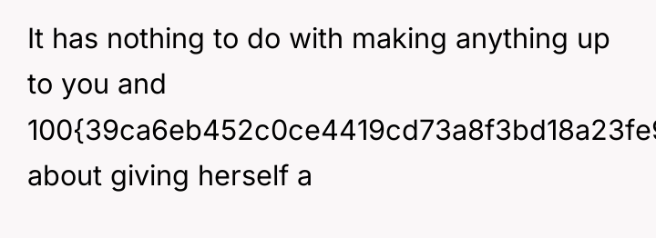 It has nothing to do with making anything up to...