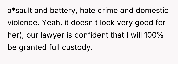 a*sault and battery, hate crime and domestic violence. Yeah, it...