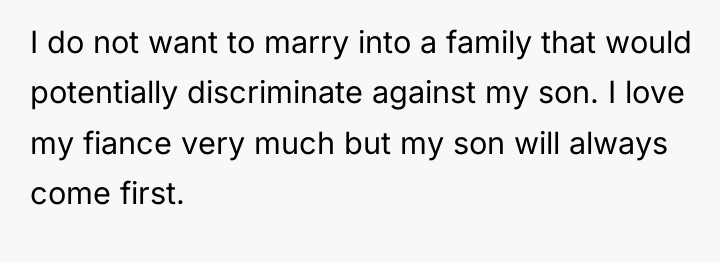 I do not want to marry into a family that...
