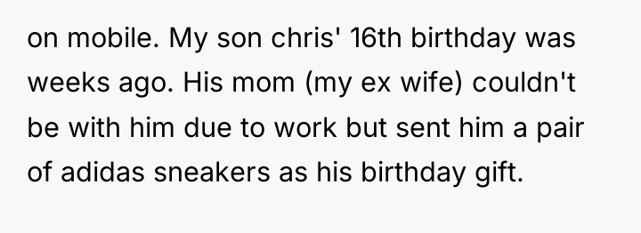 on mobile. My son chris' 16th birthday was weeks ago....