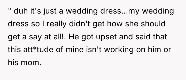 " duh it's just a wedding dress...my wedding dress so...