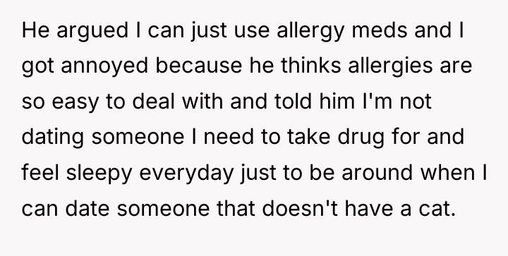 He argued I can just use allergy meds and I...