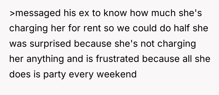 >messaged his ex to know how much she's charging her...