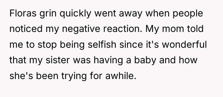 Floras grin quickly went away when people noticed my negative...